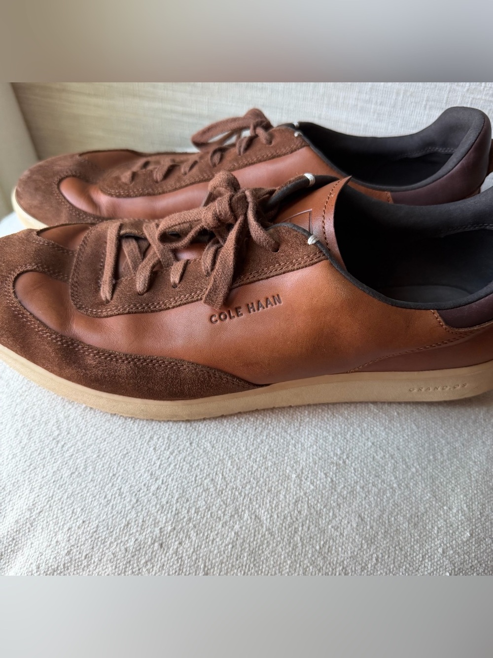 Cole Haan Men's Brown Leather Fashion Sneakers Pre Loved Almost New C29166 11.5